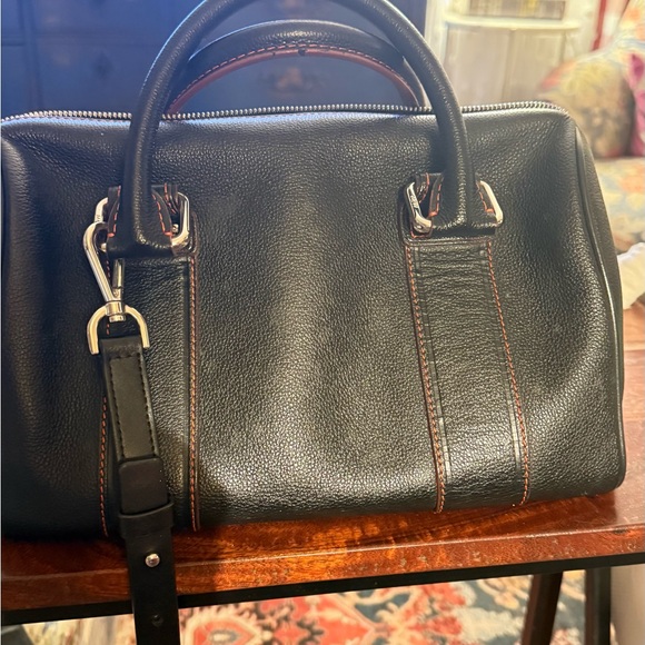 MCM Black Satchel with Red Accents 11x9 - Picture 3 of 14